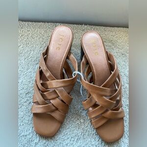 New Joie Luz Crisscross Mule in Cognac Size 10
